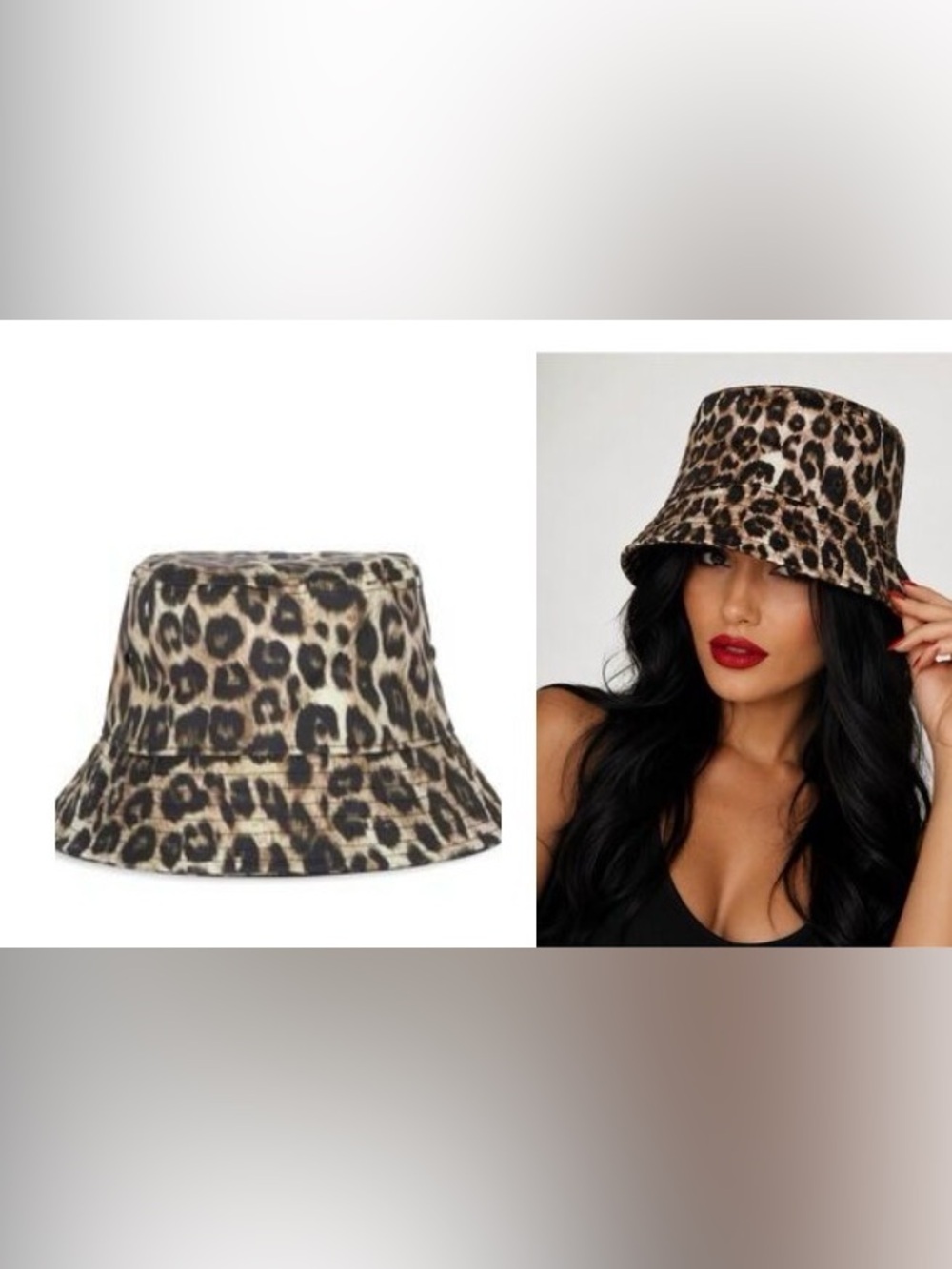 The Kooples Leopard-Print Bucket Hat in Brown and Black